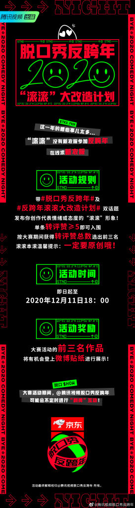 腾讯视频x笑果文化《脱口秀反跨年》带来反向官宣-广告人干货库