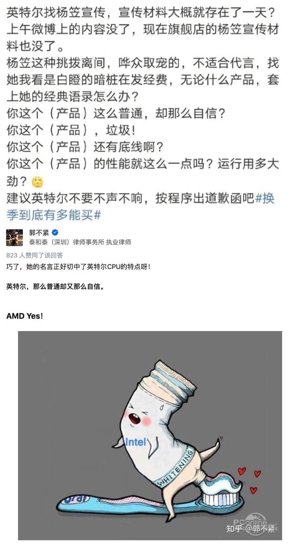 广告人干货库 杨笠代言被骂上天,甲方如何避免Intel式“出圈”?-广告人干货库