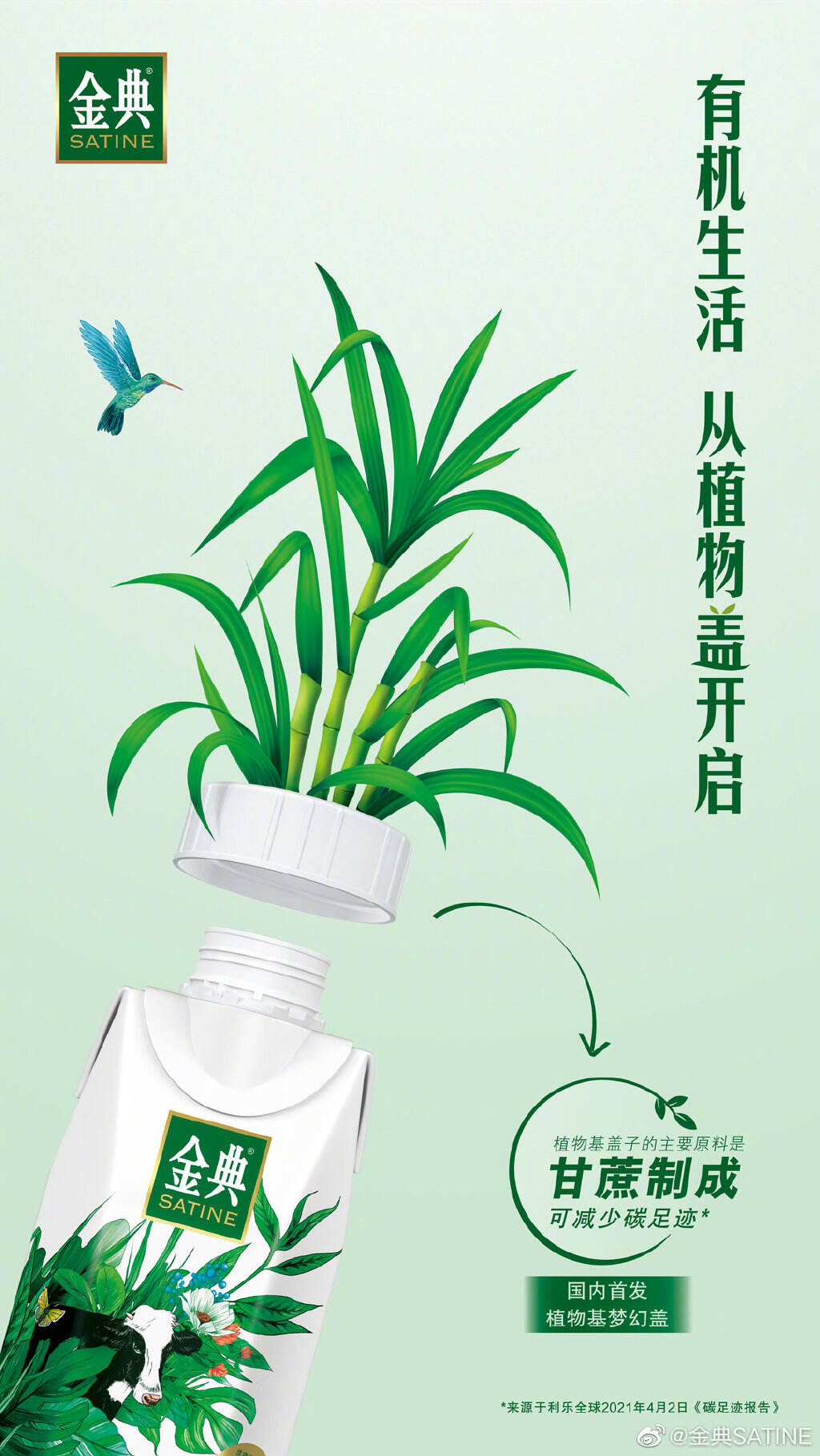 金典上市国内首款环保植物盖-广告人干货库