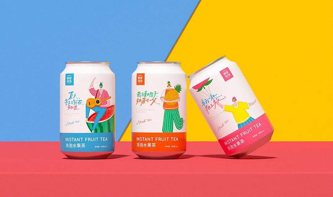 广告人干货库 鲜茶物语的色彩搭配,诠释了茶饮色彩搭配逻辑!-广告人干货库