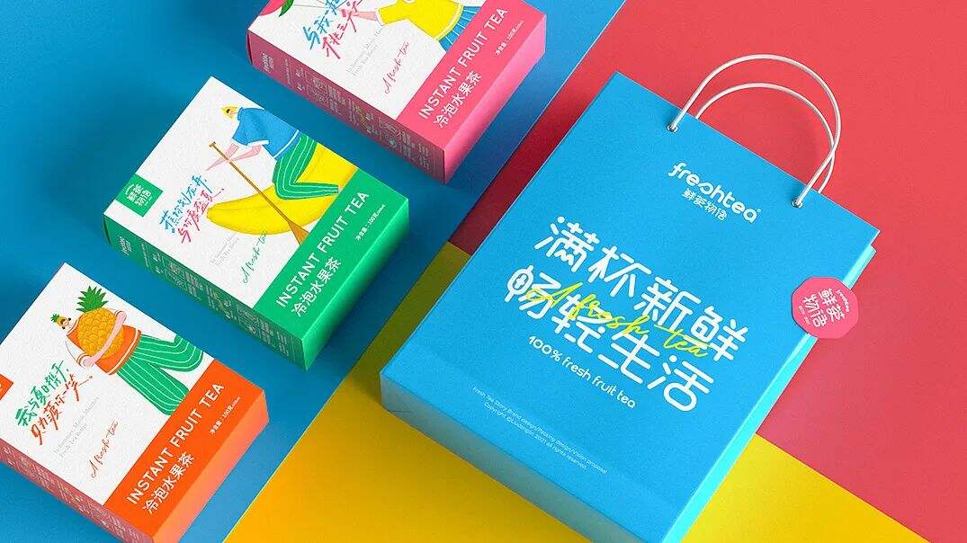 广告人干货库 鲜茶物语的色彩搭配,诠释了茶饮色彩搭配逻辑!-广告人干货库