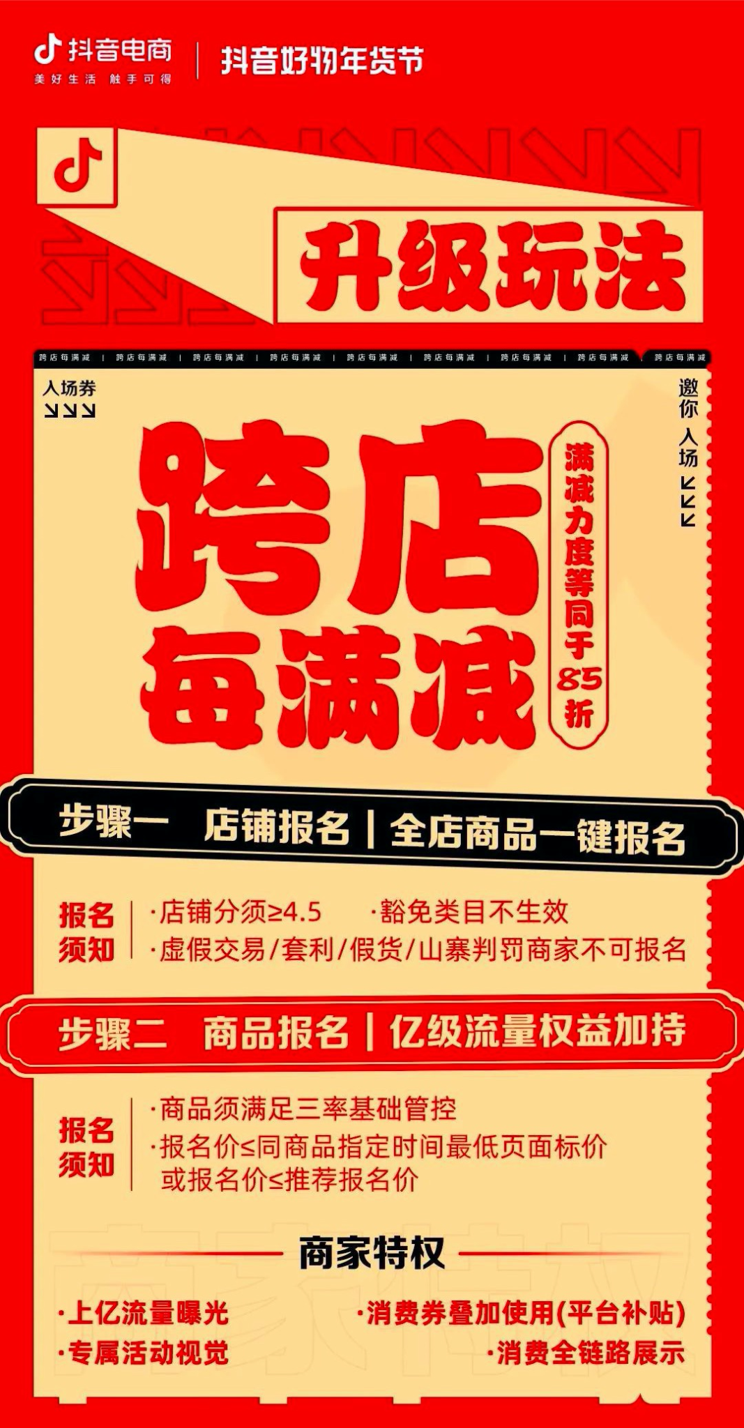 抖音电商官宣好物年货节玩法“跨店每满减”细则-广告人干货库