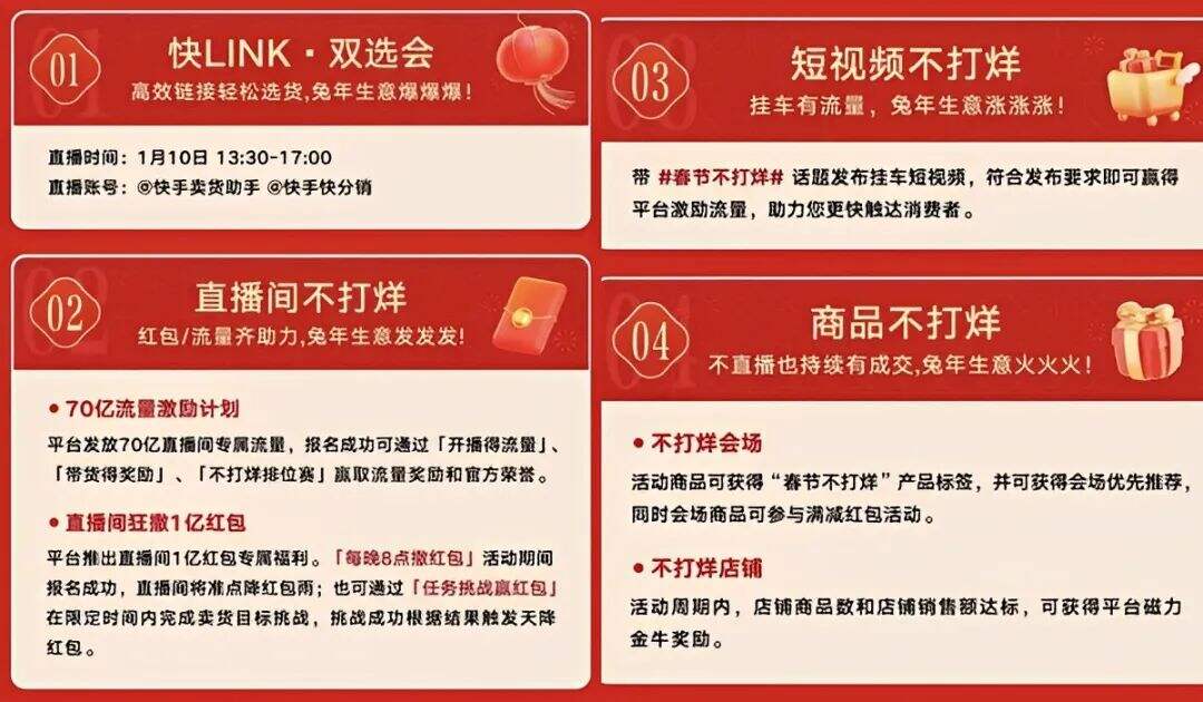 快手电商官宣“春节不打烊”活动-广告人干货库