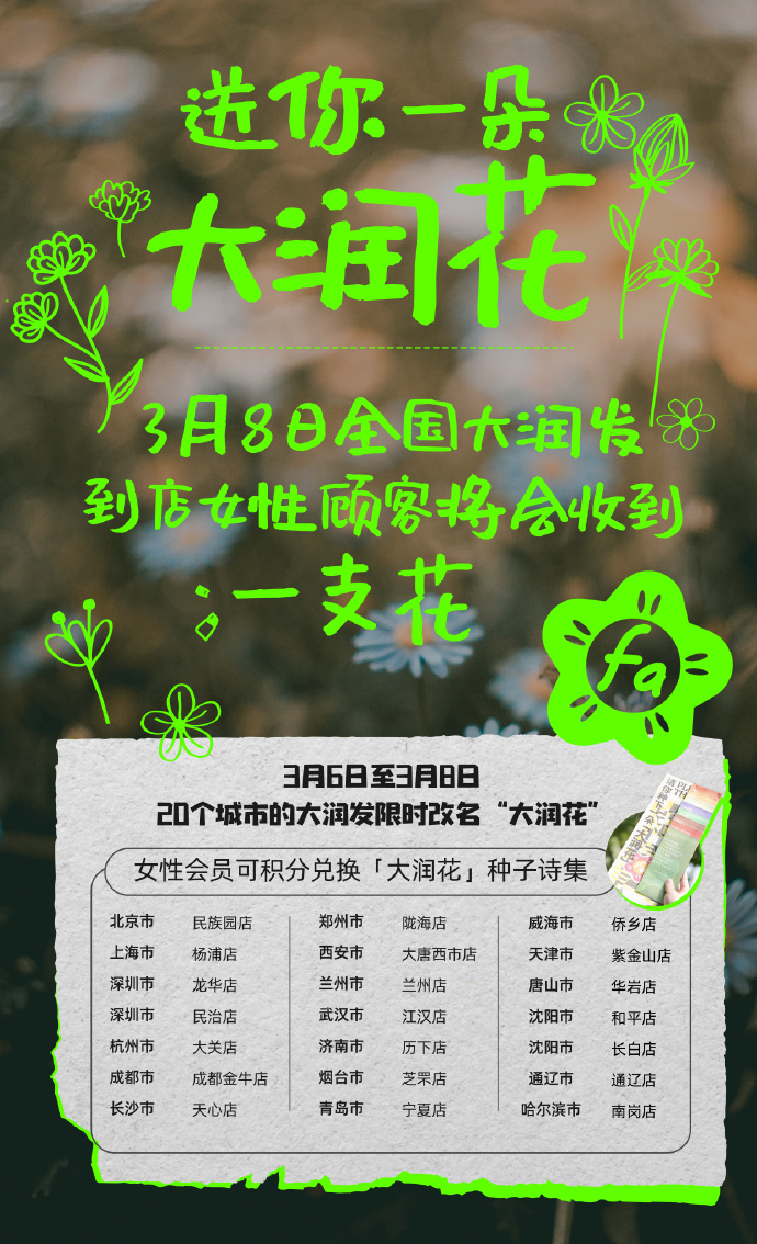 大润发变大润花，妇女节玩谐音梗可还行-广告人干货库