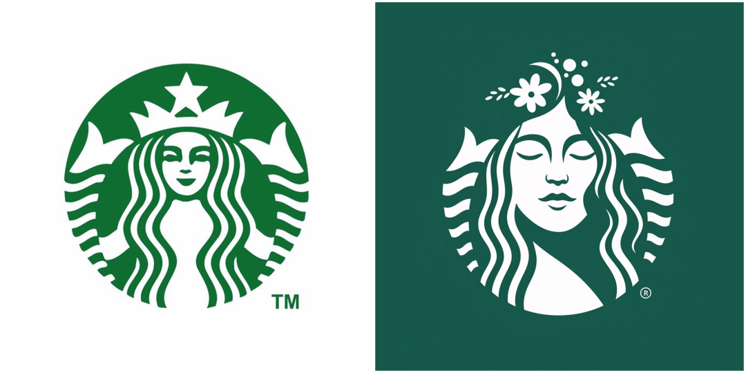 广告人干货库 AI重塑知名品牌LOGO,星巴克又赢了!-广告人干货库
