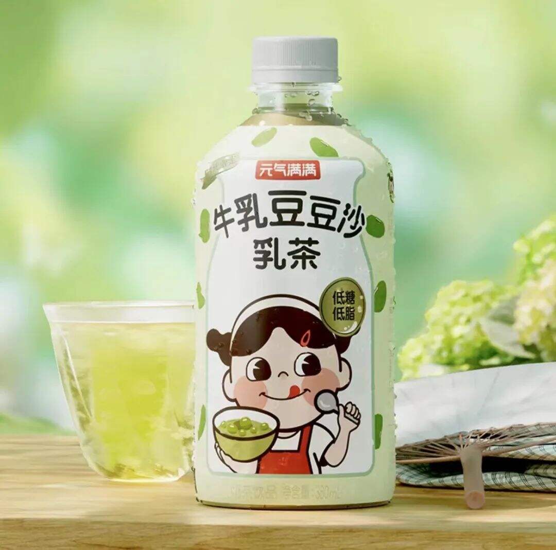 元气森林限定推出牛乳豆豆沙乳茶-广告人干货库