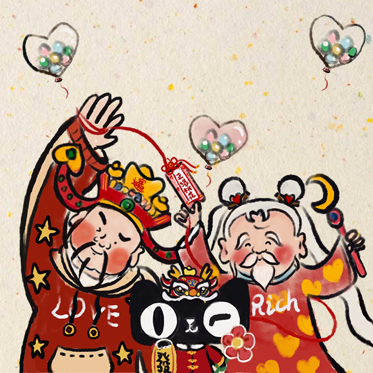正月初五x情人节：天猫x月老财神送祝福，桃运财运全拿捏～-广告人干货库
