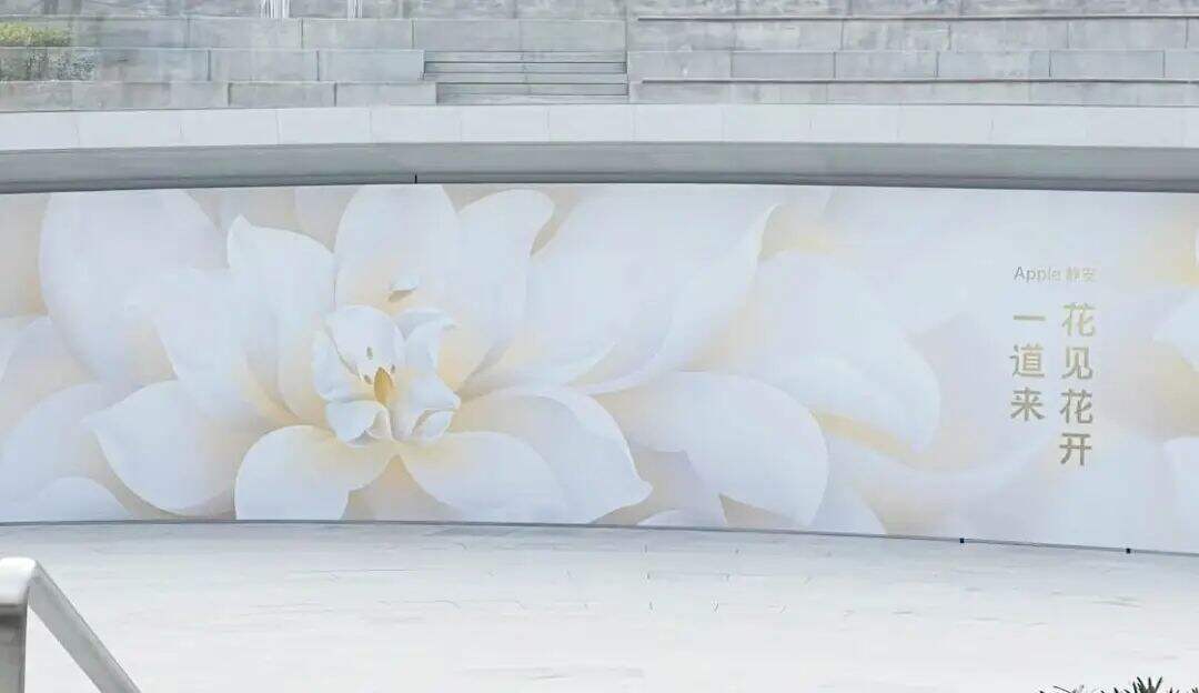 广告人干货库 苹果全球第二大新店开业,发布“白玉兰”限定logo-广告人干货库