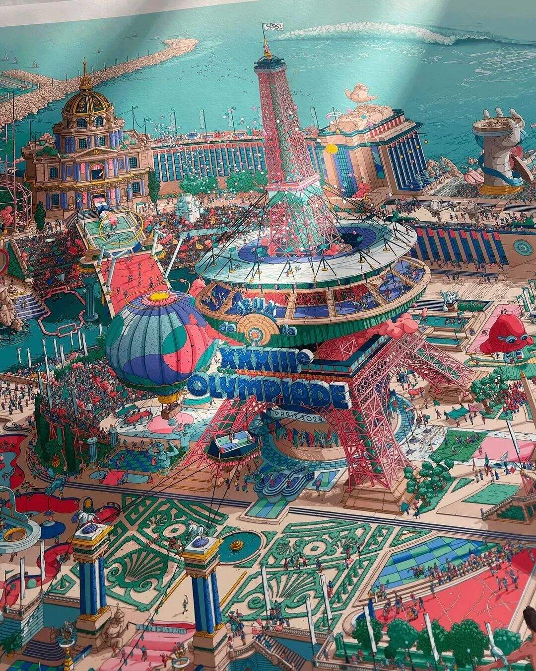 广告人干货库 2024年巴黎奥运会标志性海报,由插画家历时半年打造-广告人干货库
