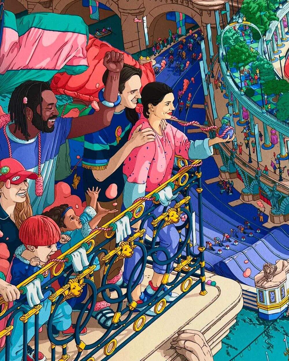 广告人干货库 2024年巴黎奥运会标志性海报,由插画家历时半年打造-广告人干货库