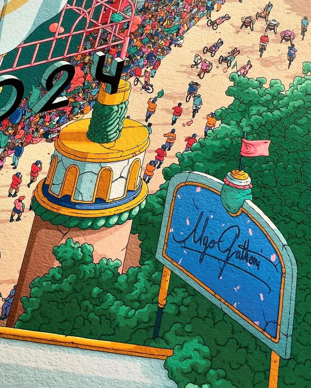 广告人干货库 2024年巴黎奥运会标志性海报,由插画家历时半年打造-广告人干货库