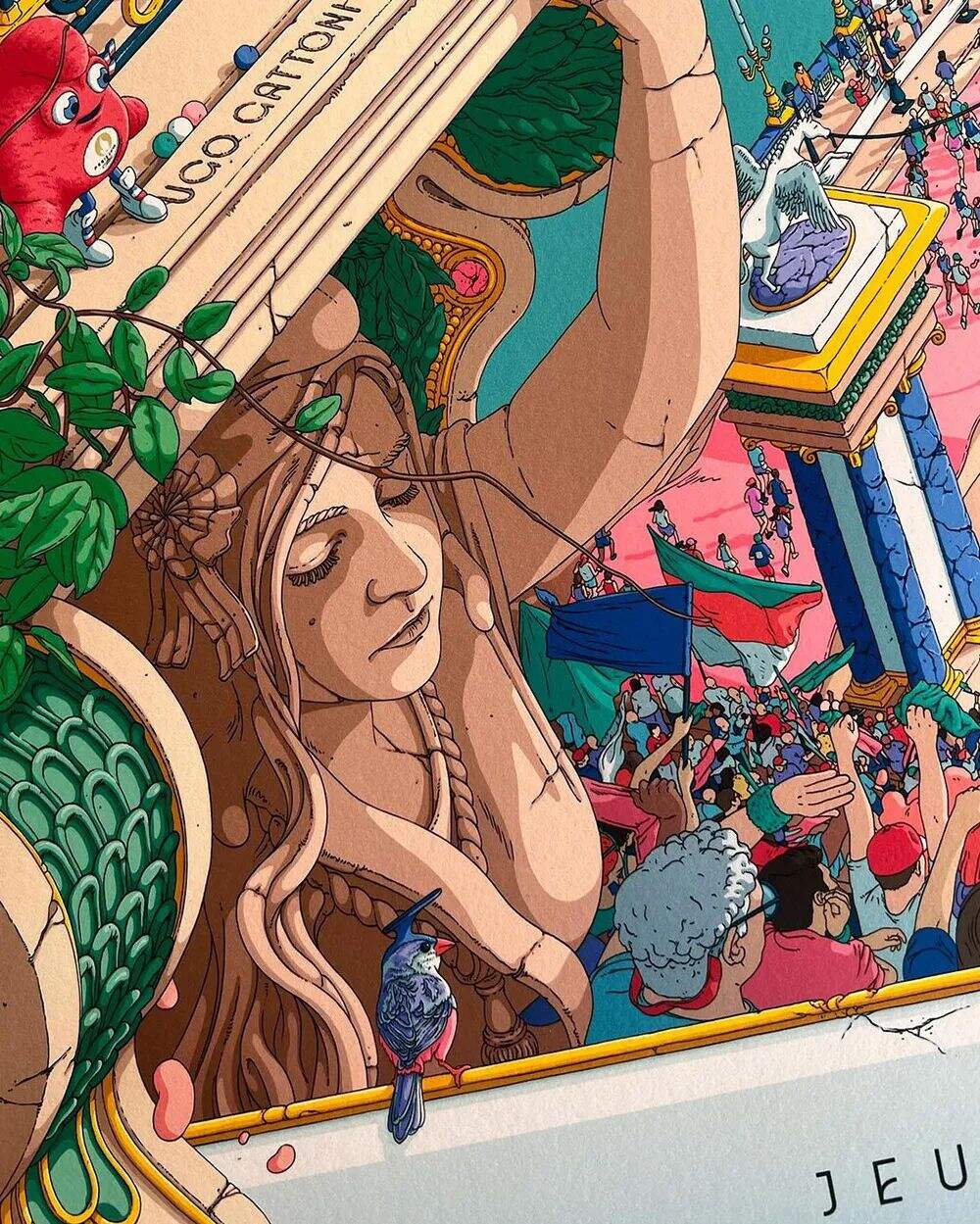 广告人干货库 2024年巴黎奥运会标志性海报,由插画家历时半年打造-广告人干货库