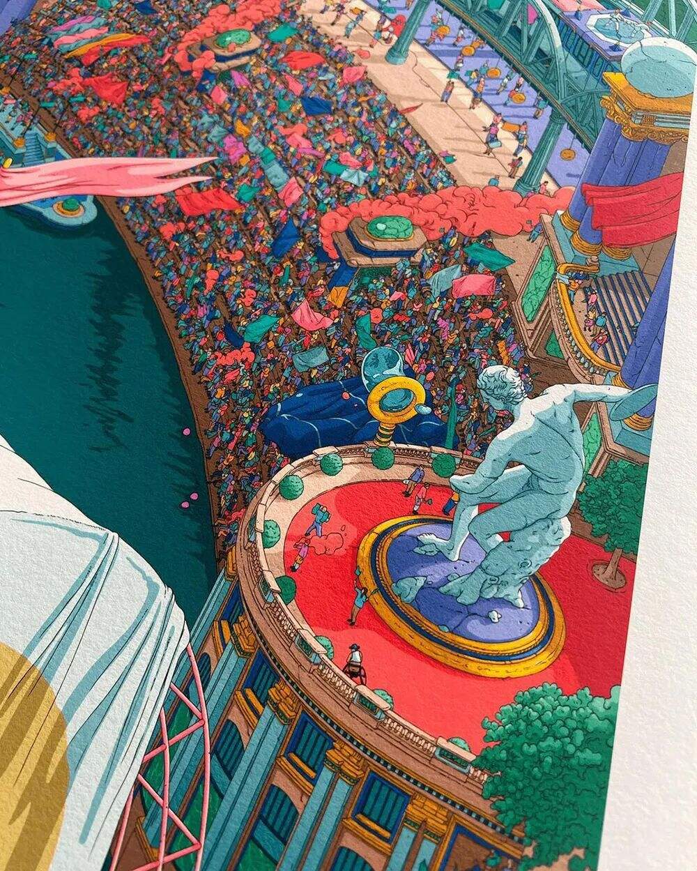 广告人干货库 2024年巴黎奥运会标志性海报,由插画家历时半年打造-广告人干货库