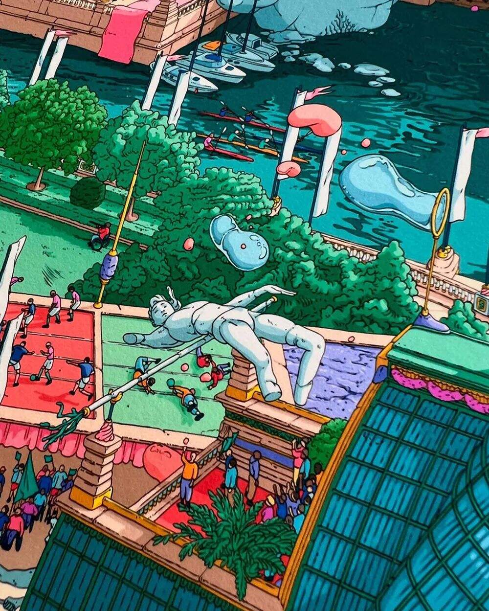 广告人干货库 2024年巴黎奥运会标志性海报,由插画家历时半年打造-广告人干货库