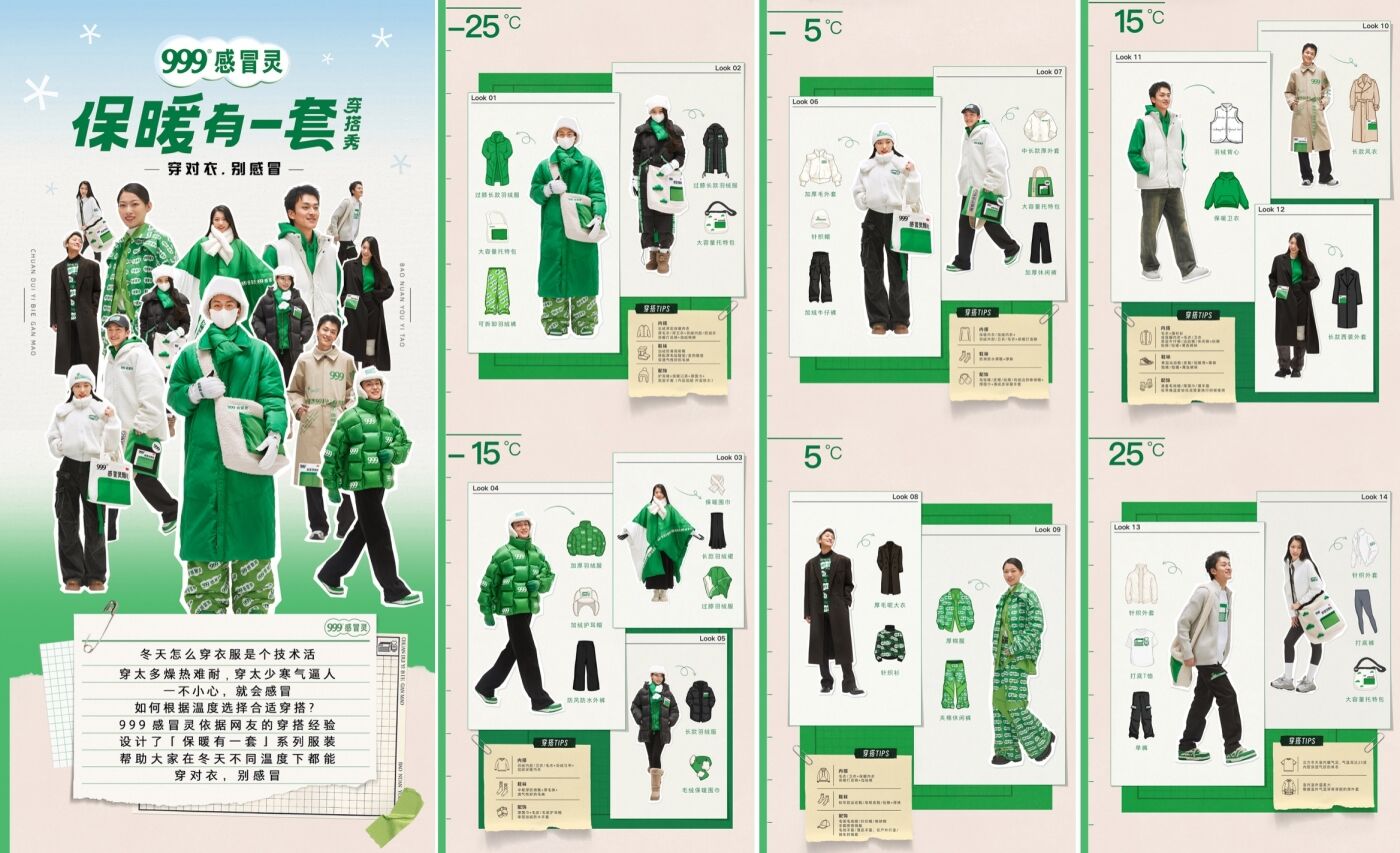广告人干货库 999感冒灵跨界做服装,一场“保暖有一套”的穿搭秀-广告人干货库