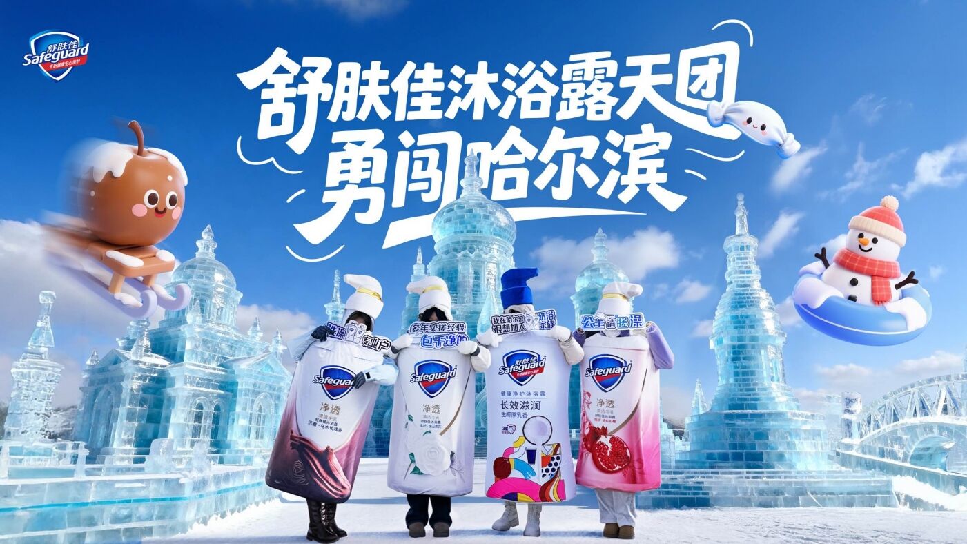 广告人干货库 公主请搓澡!舒肤佳沐浴露组团勇闯哈尔滨-广告人干货库