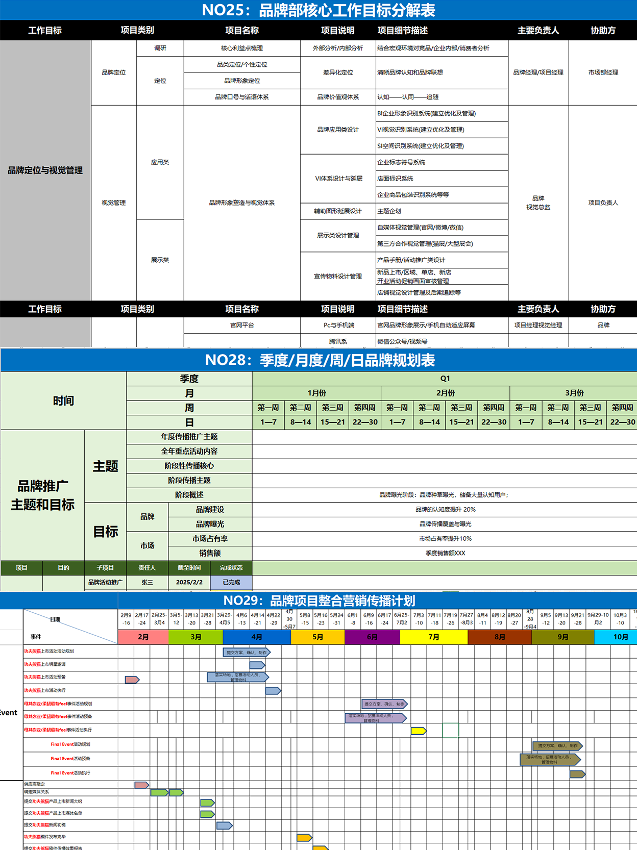 大厂品牌部90张全年营销规划表格!-广告人干货库