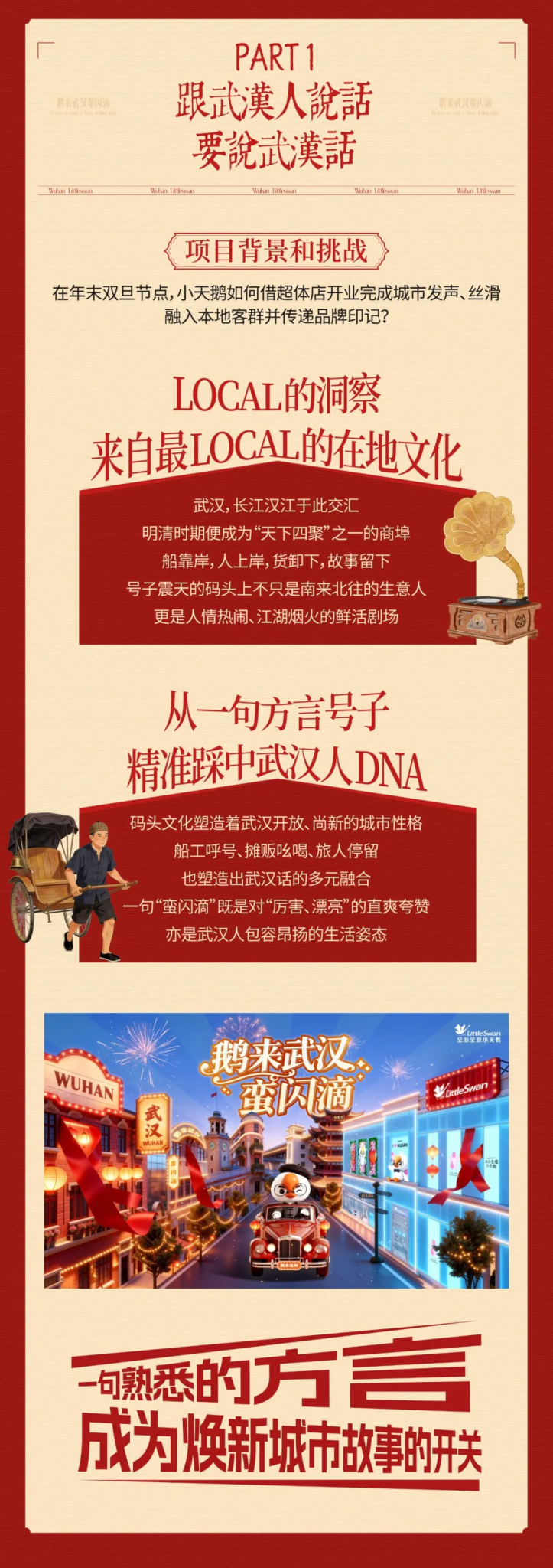 小天鹅“蛮闪”登陆武汉：一场码头文化与洗护美学的城市互动！-广告人干货库