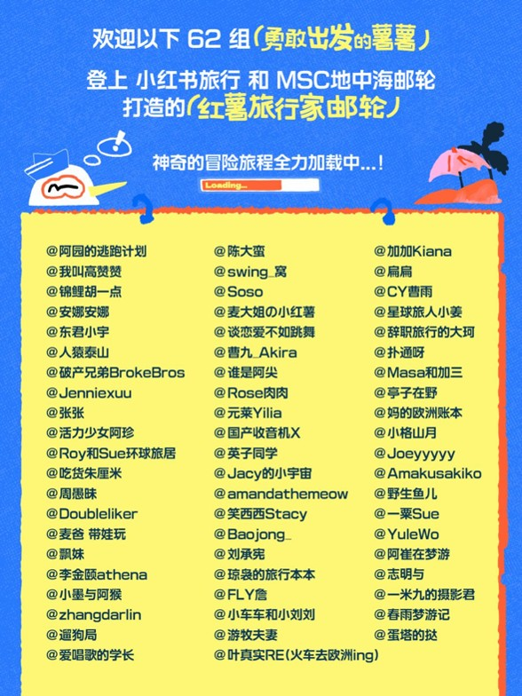 小红书·世界慢慢游IP X MSC邮轮 “红薯旅行家” 出发喽~-广告人干货库