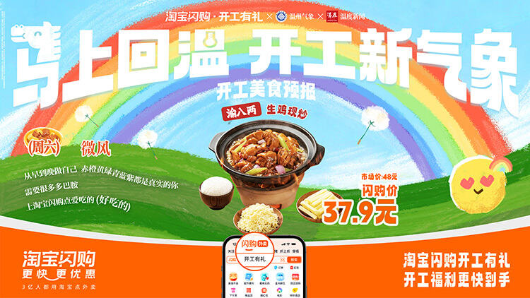 淘宝闪购x温州气象局：「马上回温，开工新气象」-广告人干货库