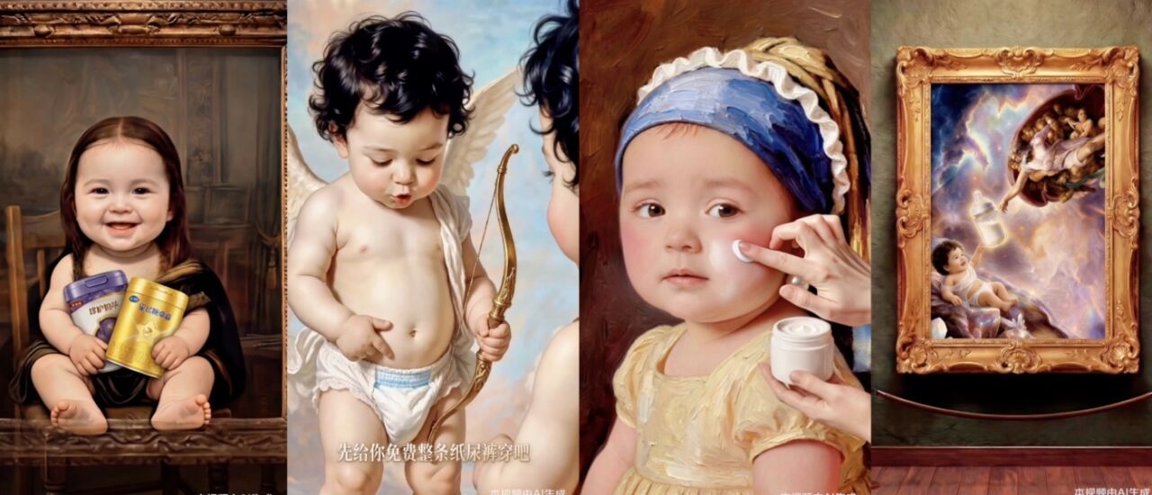广告人干货库 京东母婴:当名画变成宝宝,养娃的画风突变-广告人干货库