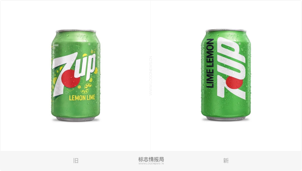 七喜又换LOGO,倾斜的字标扶正了!-广告人干货库
