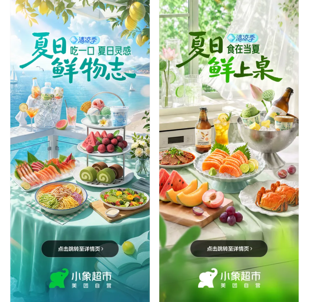 美团小象超市清凉季创意设计：打造“真实感”视觉体验-广告人干货库